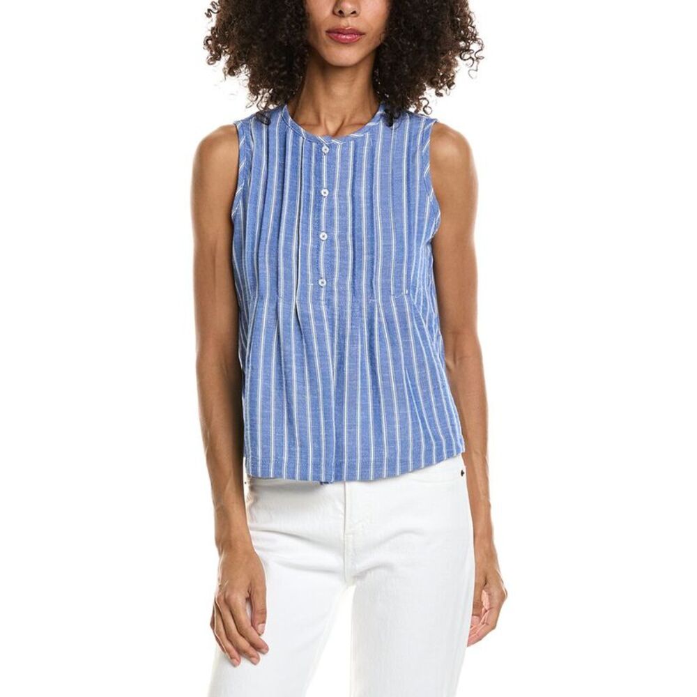 Max Studio Womens Pleated Button Front Blouse, White